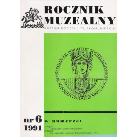 Rocznik Muzealny nr 6 : 1991 - Muzeum Poczty i Telekomunikacji