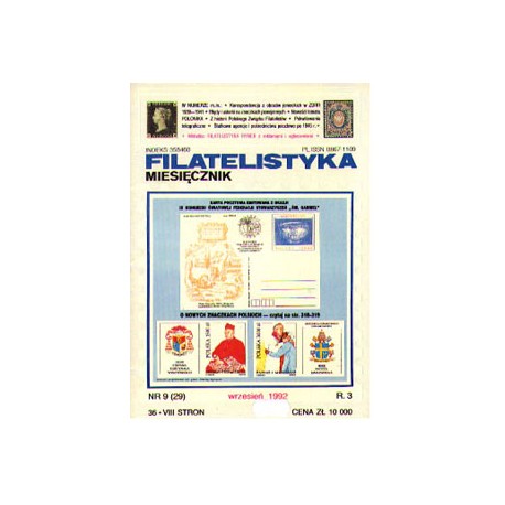 Filatelistyka 1992 nr 09