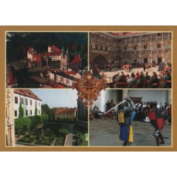 WID-MPS10 Muzeum Piastów Śląskich w Brzegu: widok z góry, dziedziniec, ogród, turniej rycerski