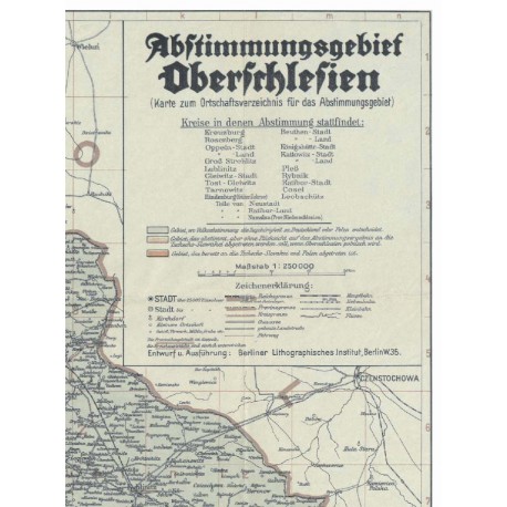 Abstimmungsgebiet Oberschlesien : mapa do "Ortschafts-Verzeichnis für das Abstimmungsgebiet in Oberschlesien"